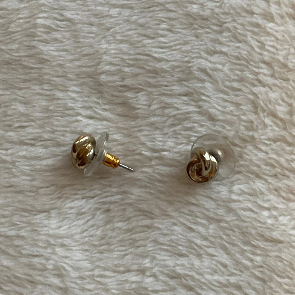 Chic Gold-Tone Knot Stud Earrings